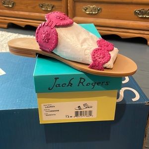 New with tags jack rogers Lauren show size 7.5 in color magenta.